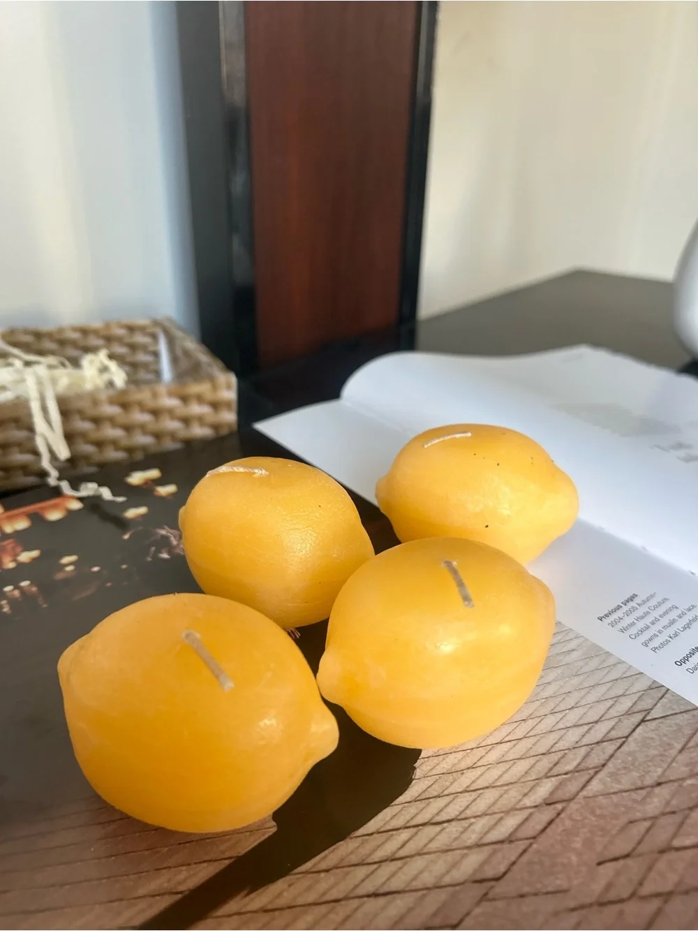 4 pcs Brand Lemon-Shaped Scented Candle Set - Yellow new